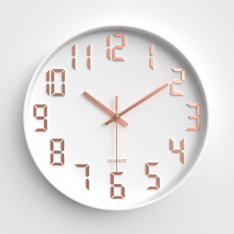 Household Clocks, Living Room Wall Clock, Bedroom Silent Wall Clock, Modern Simple Round Quartz Clock 12 Inches 30CM