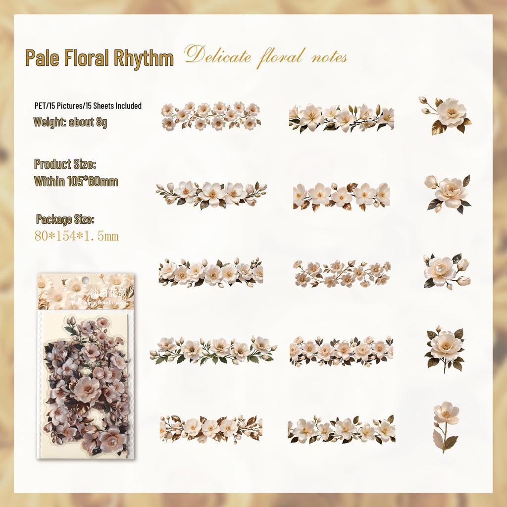 Dark Phantom Floral Art Journal Sticker Pack: Dark Theme, 6 Designs