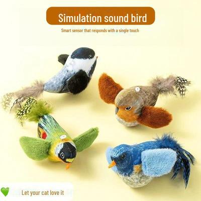 Scratch-Resistant Hanging Cat Toy with Bird Sounds for Self-Entertainment