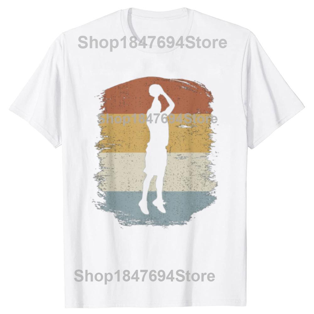 Funny Retro Basketball Jumpshot Baller Vintage T Shirt Streetwear Short Sleeve Birthday Gifts Summer Style T-shirt Mens Clothing