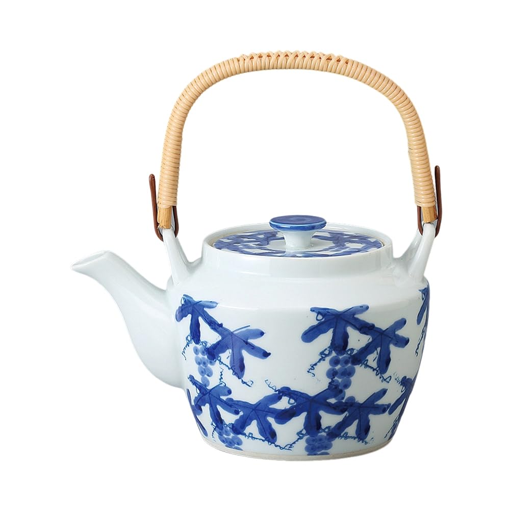 

Ale-net Arita Ware Grape Teapot (M) 6-inch Teapot, 1000cc, Made in Japan, Porcelain