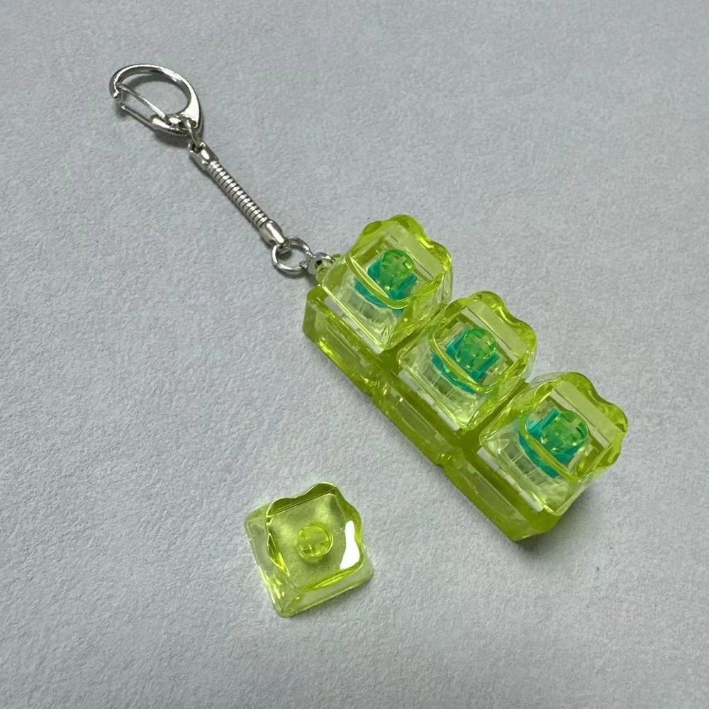 New 2/3/4 Keys Keyboard Keychain Key Button Pass The Time Keycap Keychain Transparent Stress Relief Pinch Adult