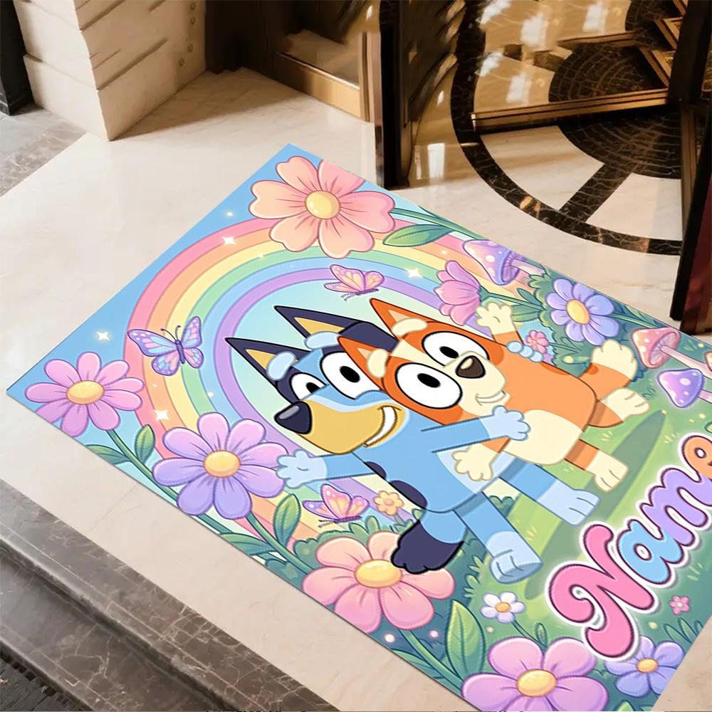 Paw Prints Adventure Personalized Name Floor Rug Office Rug Suitable for Balcony Decorate room Hallway Bedrooms Anti-slip Rug Anime Office Decor