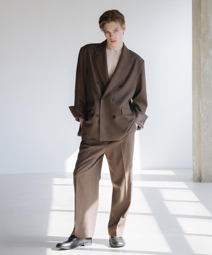 Decoroso Cier Peaked Double Overfit Jacket [Brown]