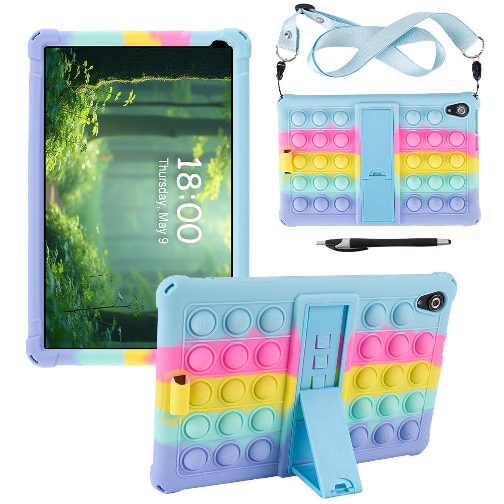 Hülle für Urao C107/Jeazans OC101/C107 Tablet 10,1 Zoll 2025, Kindersichere Weiche Silikon-Ständerabdeckung für HiGrace C107