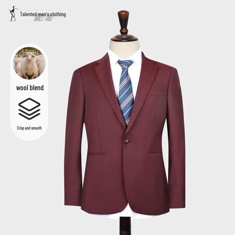 Men's Wool Blend Business Suit Jacket