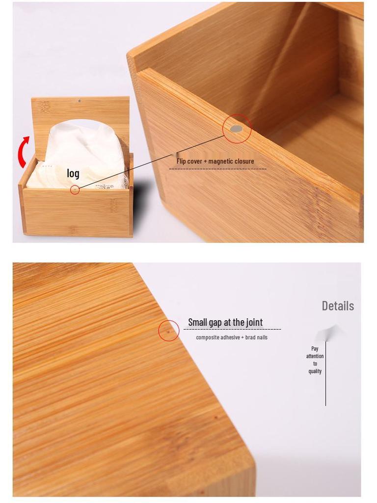 Custom Printed Wooden Napkin and Tissue Box for Restaurants and Hotels