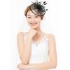 GALPADA Black Mesh Fascinator Hat for Women Vintage Wedding Bride Hat Decoration with Plume Flower Headband, Tea Party and Banquet Special Occasion