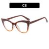 Stylish Color-Block Cat-Eye Frames Anti-Blue Light Non-Prescription Glasses Classic Cycling and Driving Eyewear for Women