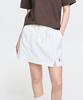 Emelbi Women'S Gorpcore Glossy Shirred Mini Skirt Bos (Cream)