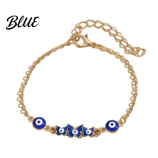 Mediterranean Good Luck Bracelet Evil Eye Hand of Fatima Women