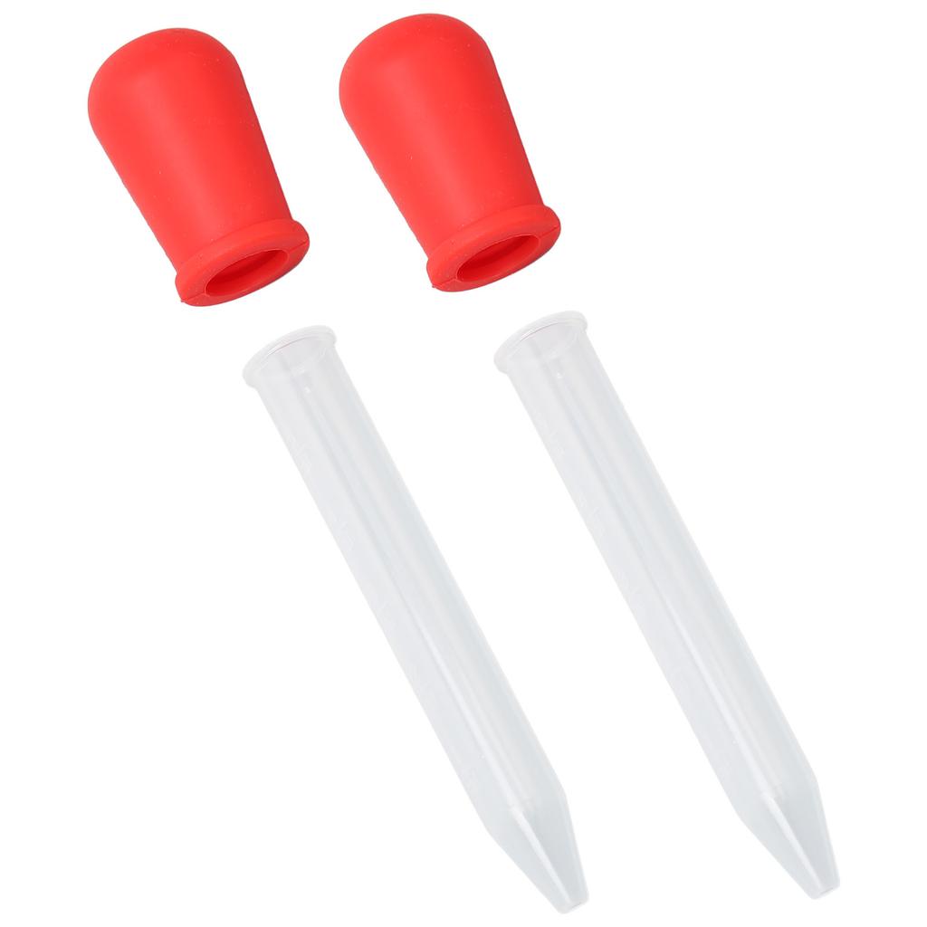 2pcs Multifunctional Transfer Pipette Silicone Calibrated Liquid Dropper for Laboratory DIY ArtRed