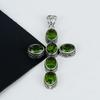 Beautiful Peridot Gemstone Pendant 925 Sterling Silver- Handmade Cross Design, Everyday Wear Jewelry, Unique Peridot Pendant Father's Day Gifts