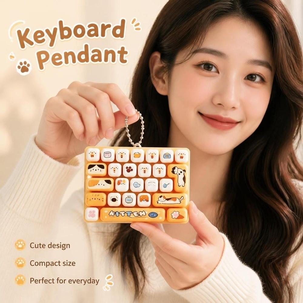 Cute Design Decompression Button Toy 26 Key Keyboard Keychain Accessories Gift