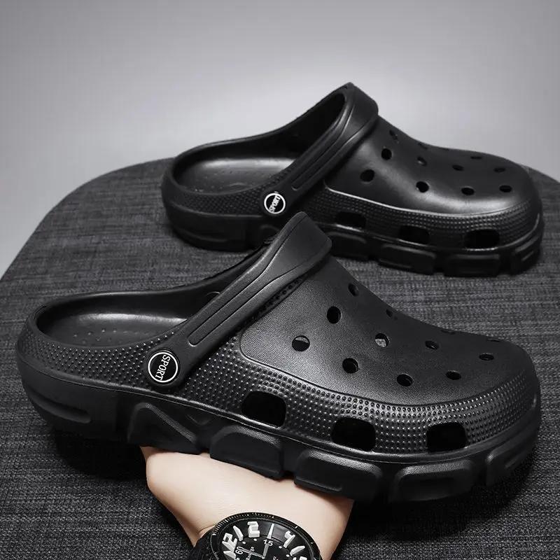 

Fashion Platform Male Slipper Hole Beach Elegant Comfortable Eva Slides Clappers 2025 Mascullino Pvc Y2k Designer Luxury Fun Men s Shoe 45