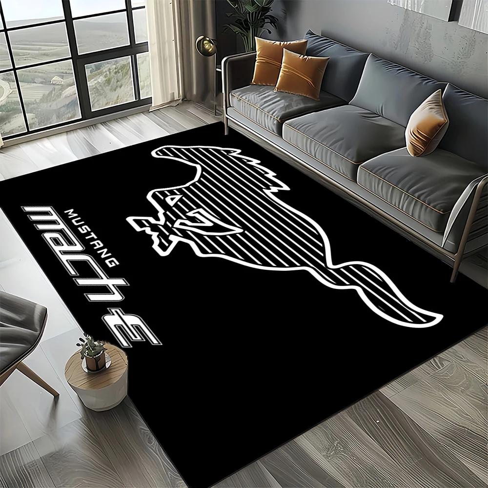 3D F-Ford Mustang Závodní Auto Motocykl Koberec Kobereček do Obývacího Pokoje Ložnice Domácí Dekorace Pohovky, Dětský Koberec Protiskluzová Podložka na Podlahu