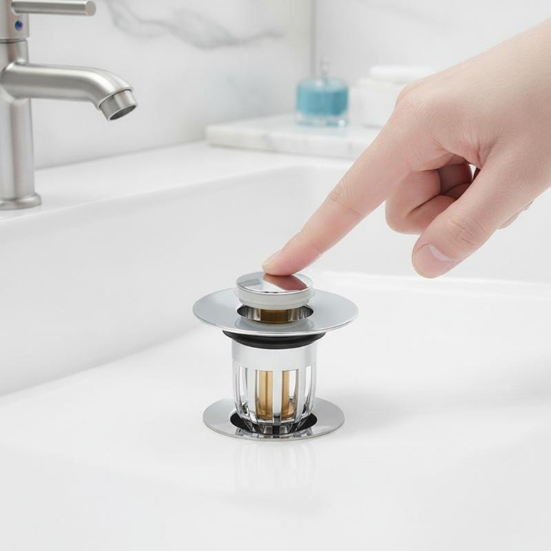 1/3Pcs Universal Rebound Drain Plug, Water Leakage Plug In Hand Basin, Hair Collector In Bathroom Sink Filter, Easy To Push.