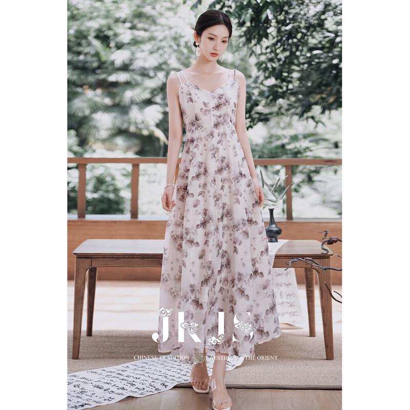 

Новое платье-комбинация в китайском стиле с жаккардовым цветочным узором L