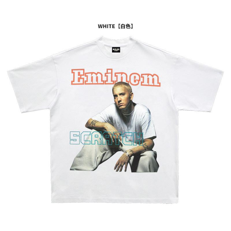2026 Summer New Design Eminem Portrait HighQuality HipHop Street Comfortable Mens Roundneck Printed TShirt M