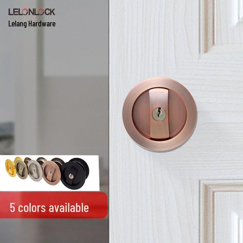 

Zinc Alloy Concealed Anti-Theft Door Lock - Double-Sided Invisible Sliding Hook Lock for Indoor Rooms Bathroom BK Brushed Nickel