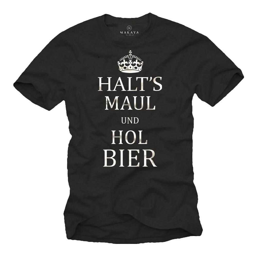 Cool Sayings Party Men#039;s TShirt with HALT MOUTH AND GET BEER  Alcohol  Drink Unisex T-Shirt XXXL