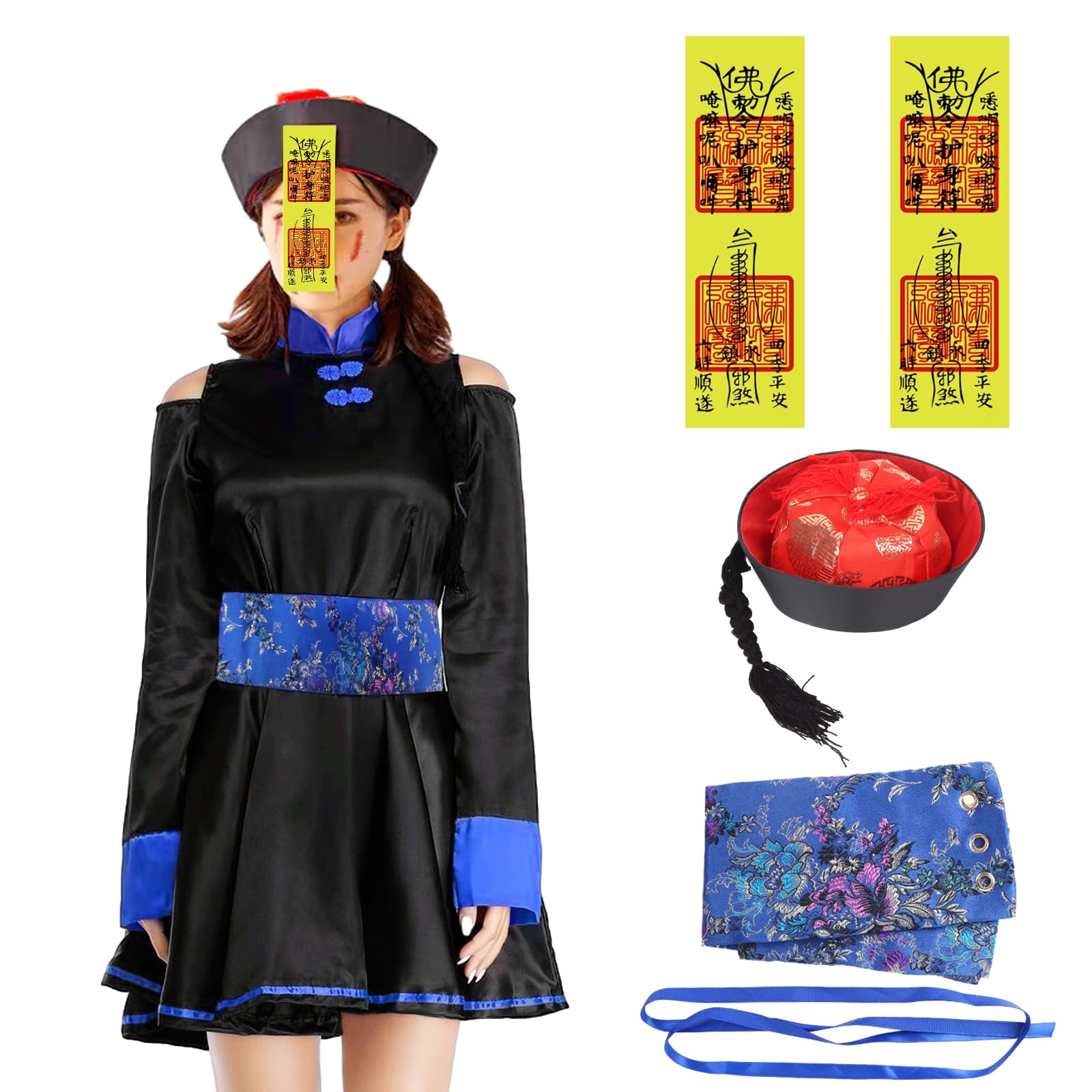 

Yi-gog Halloween Cosplay Jiangshi Chinese Clothing Costume for Girls (XL)