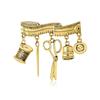 Unique Vintage Tailor Tools Brooch DIY Alloy Sewing Supplies Brooch Creative Decorative Lapel Pin Office
