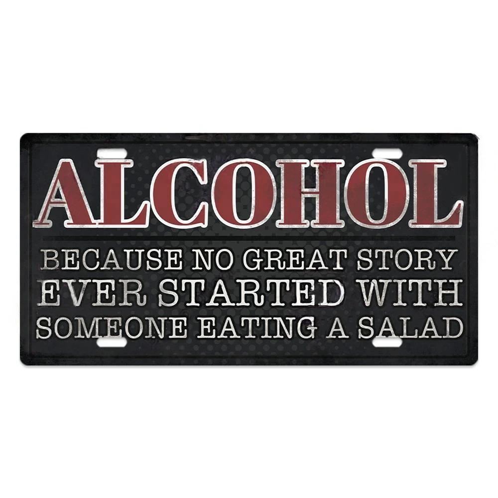 Vintage Wine Culture Metal Signs Wall Decor Licenses Plate Plaque Metal Vintage Tin Sign for Bar Pub Kitchen Dining Room