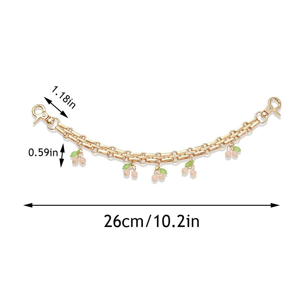 Metal Bag Chain Strap Multi-layer Bag Chain Cherry Strawberry Pendant Starfish Shell Cherry Blossom Bag Chain Accessories