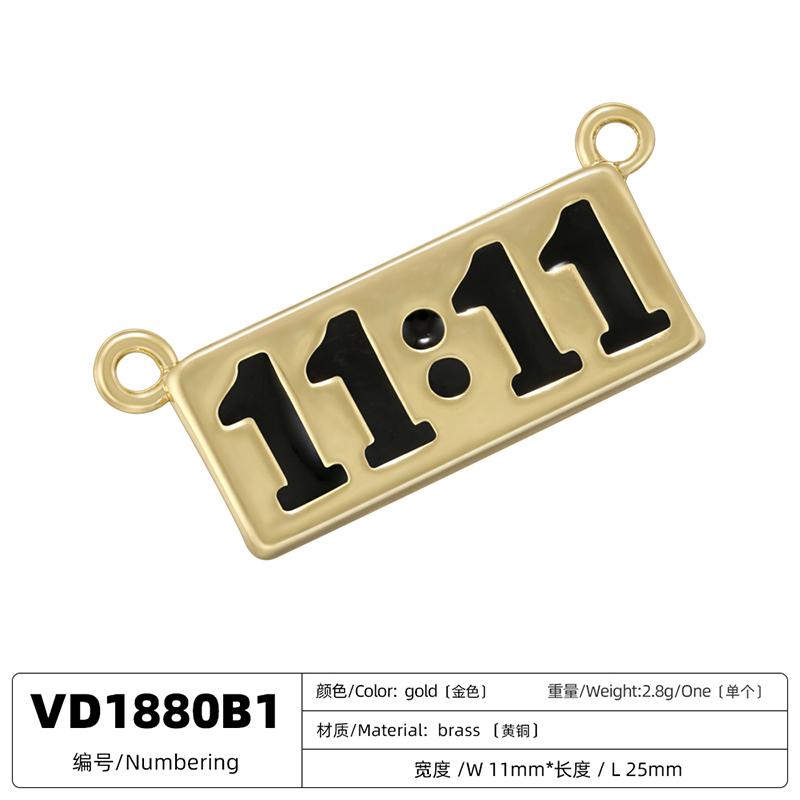 Angel Number Amulet 11:11 Number Charms Pendant for Men and Women Lucky Jewellery Handmade Copper Metal Accessories:VD1879VD1880