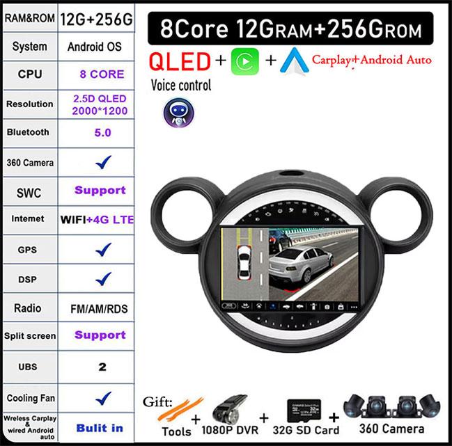 9 Inch 2.5D Touch Screen For BMW Mini 2010 2011 2012 2013 - 2016 Android 14 4G Lte Car Multimedia Player Video GPS Navigation