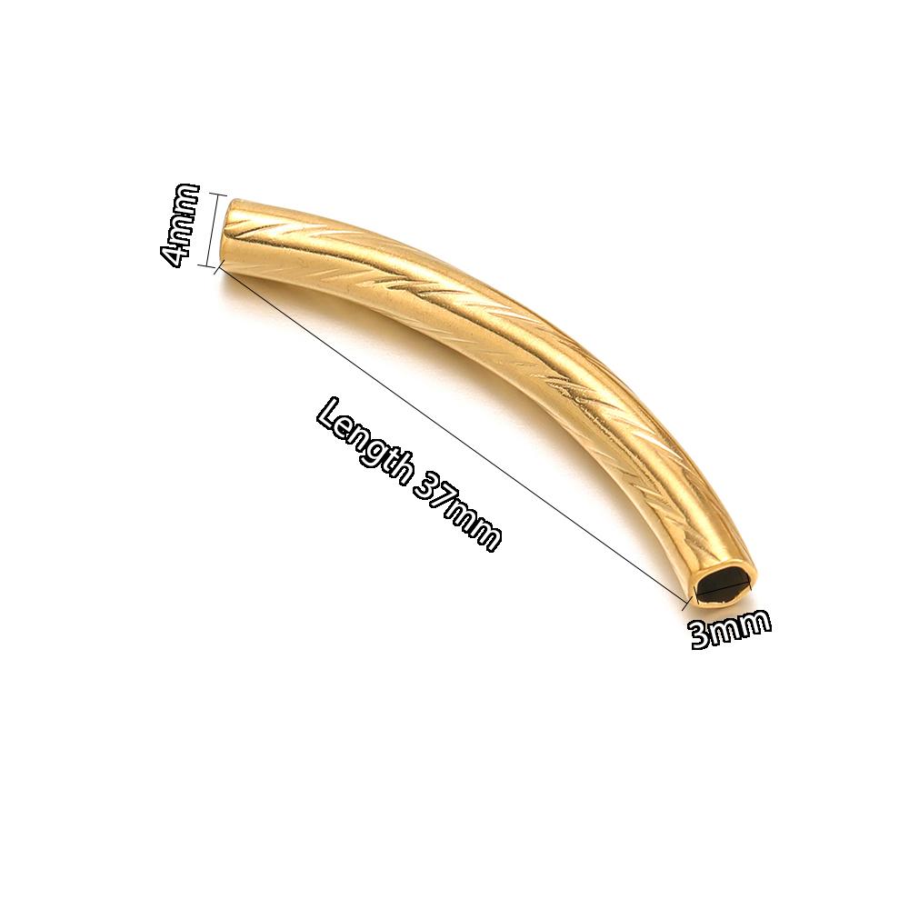 10pcs Stainless Steel Connectors Curved Tube for Jewelry Making Gold Color Straight Beads Bracelet Necklace DIY Jewelry Finding
