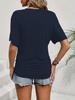 2025 Women's Casual Solid Color Waist-Cinching Short-Sleeve Round Neck T-Shirt