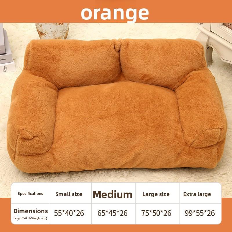 Pet Sofa Bed With Plush Bunny Fur For Small To Large Dogs Home Use