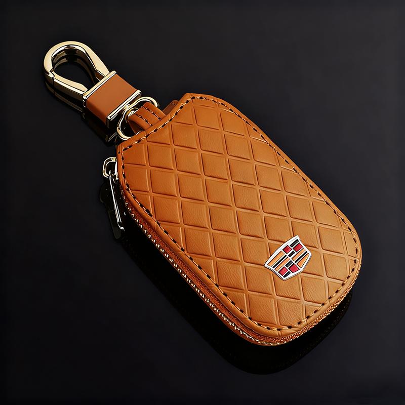 Keychain Car Key Cover Holder Organizer for Cadillac Escalade CTS ATS SRX Deville BLS XT4 XT5 XT6 STS XTS SLR XLR CT4 CT5 CT6