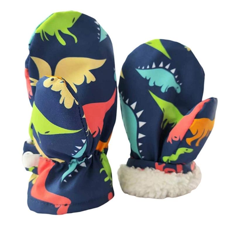 Cartoon-Handschuhe für Kinder Jungen Winter Outdoor-Sport Straßenfahrrad Ausrüstung Winddicht Verdickt Skihandschuhe für den Winter