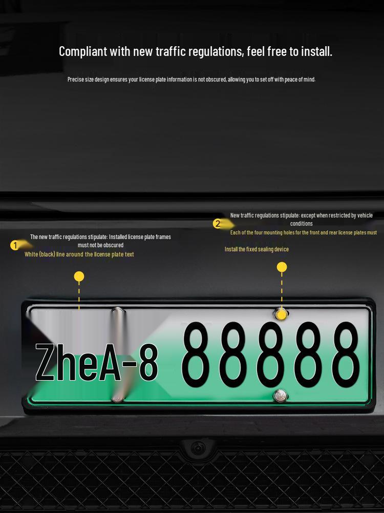 3W Full Coverage License Plate Frame for Tesla Model 3/Y (Refresh)