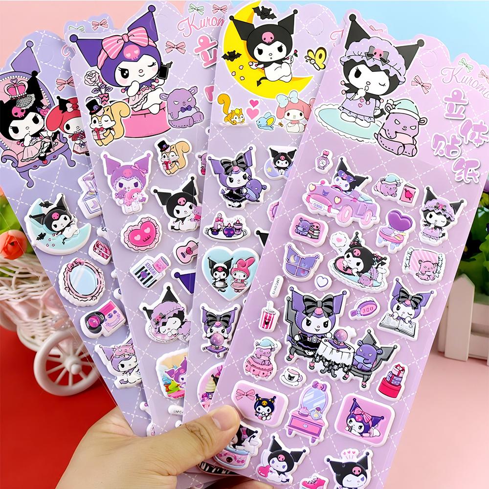 Kawaii Sanrio 3D Puffy Stickers Cute Anime Kuromi My Melody Cinnamoroll Bubble Sticker Decorative Luggage Laptop Decals Toy Gift
