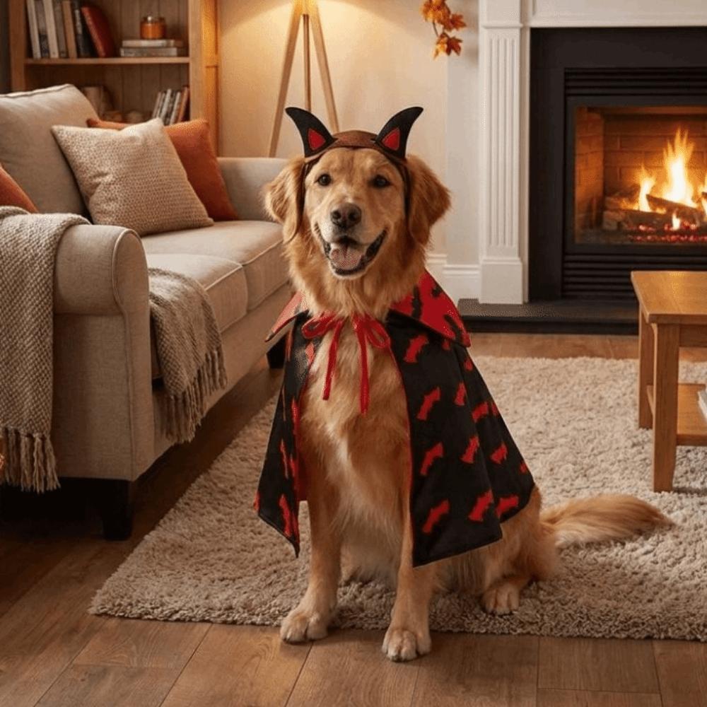 Breathable Dog Bat Cloak Set Adjustable Fit Halloween Dog Clothes Cat Cosplay Cloak  Themed Party