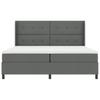 LED Boxspring Bed with Headboard Dark Grey 200 x 200 cm Fabric