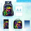 3PCS Kids Dinosaur Backpack for Boys, 16" Cool UV Printing Bookbag/School Bag with Lunch Box & Pencil Bag for Preschool To Eleme