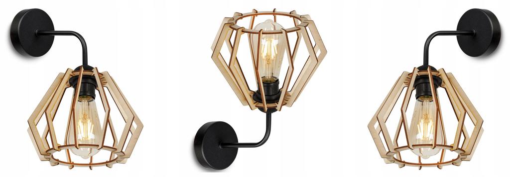 MODERNÍ UNIKÁTNÍ DŘEVĚNÉ LED NÁSTĚNNÉ SVÍTIDLO