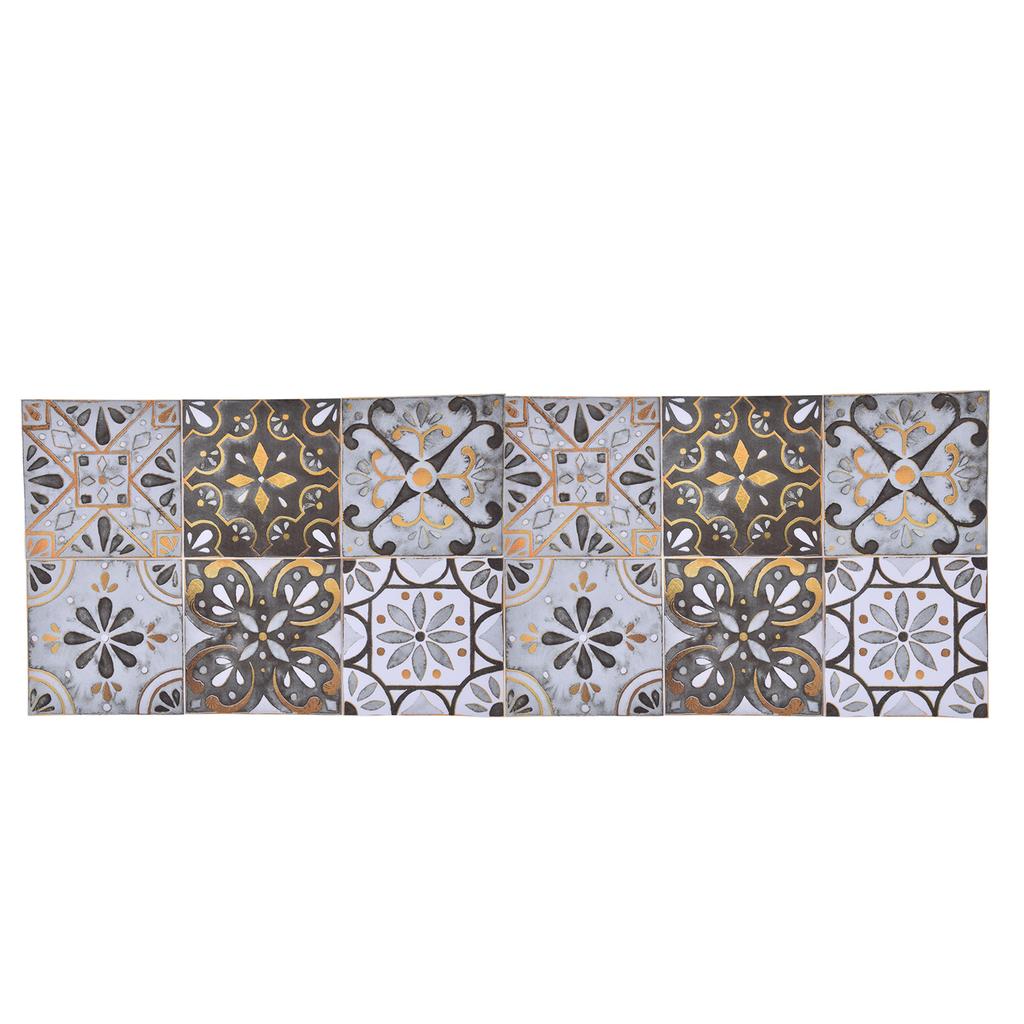2Pack Floor Tile Stickers Self Adhesive Ceramic Tile Decor Waterproof Vintage Retro Style for