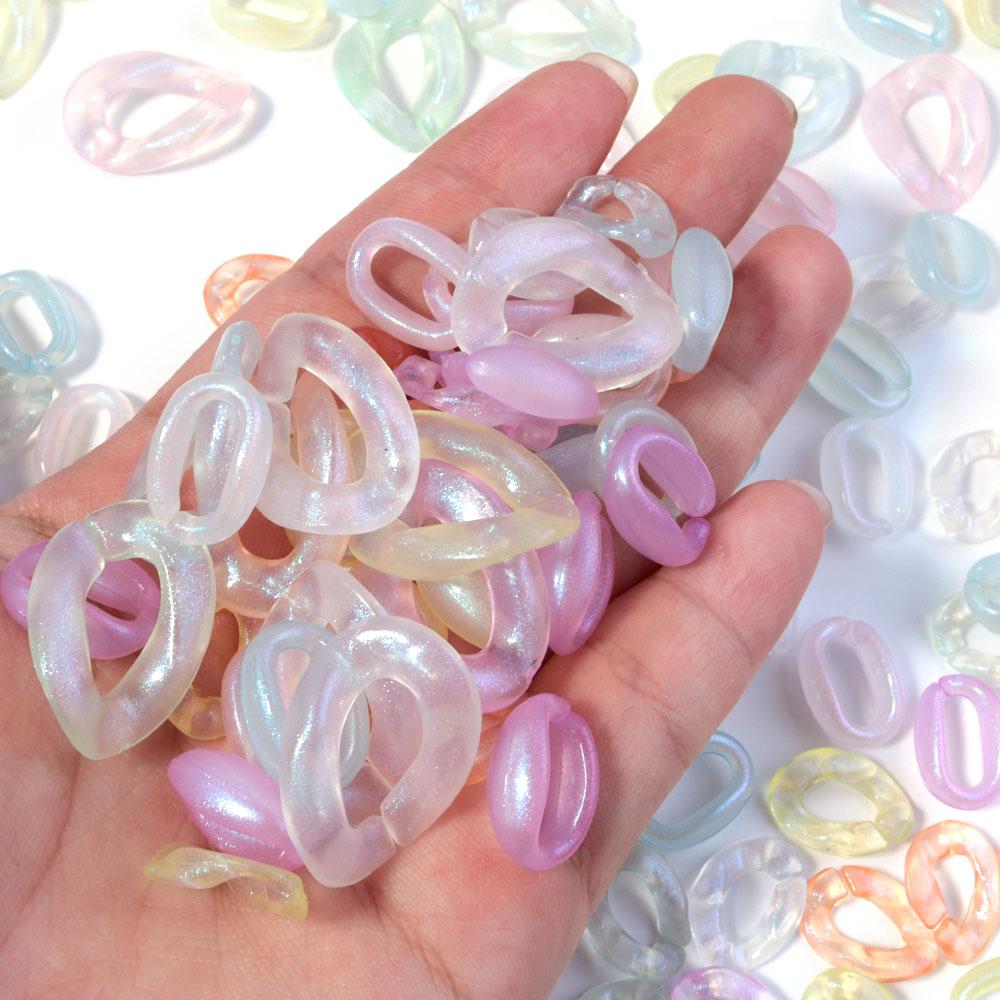 50-100Pcs Acrylic Link Chain Clasps Buckle Beads Connectors For Jewelry Making DIY Bracelet Necklace Glasses Chain Accessories