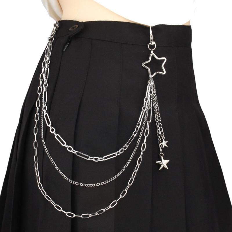 Multi Layer Star Design Pants Chain Alloy Body Jewelry Sturdy Secure Clasp For Casual Party Wear