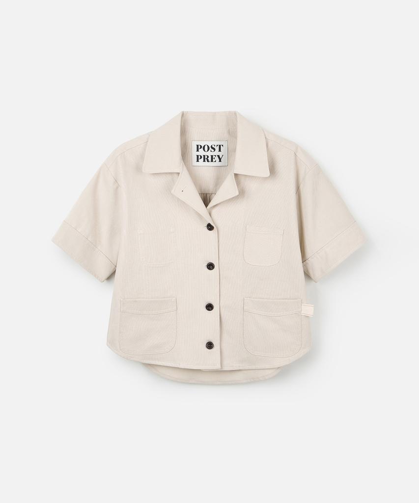 Poseuteupeulei (Women'S) French Work Short Sleeve Shirt_Ivory