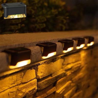 Solar-Deckleuchten, 4er-Pack, Außenstufenleuchten, LED-Solarlampe für Geländer, Treppen, Stufen, Zäune, Hof, Terrasse und Weg