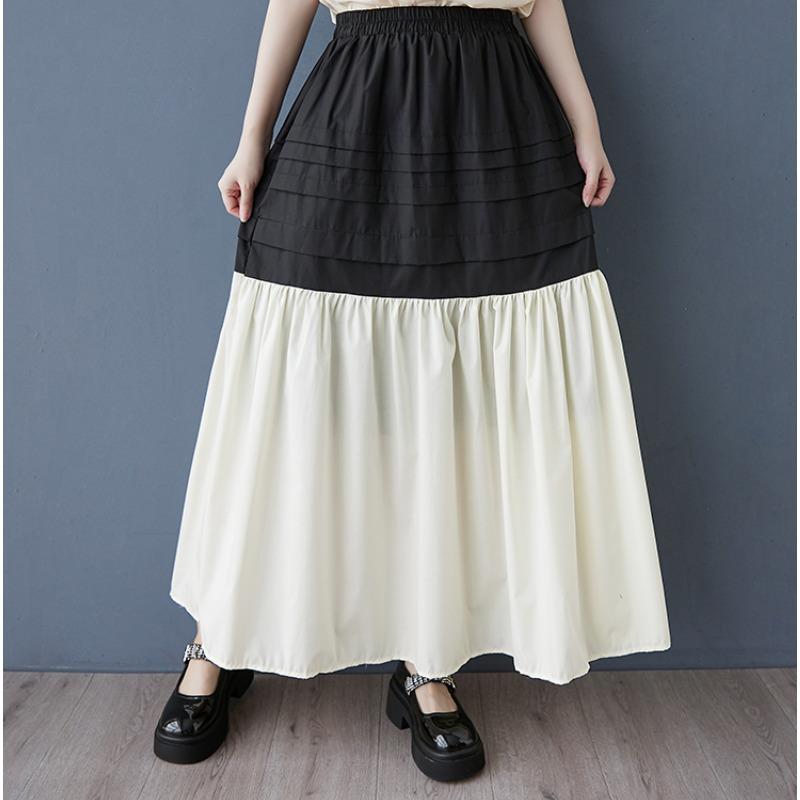 

Dimanaf 2025 Весна Лето Плюс Размер Женские Новые Юбки Винтаж Эластичные Плиссированные Элегантные Длинные Юбки Высокая Талия One Size чёрный