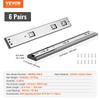 6 Pairs of 355.6mm Drawer Slides Side Mount Rails, Heavy Duty Full Extension Steel Track, Soft-Close Noiseless Guide Glides Cabinet Kitchen Runners