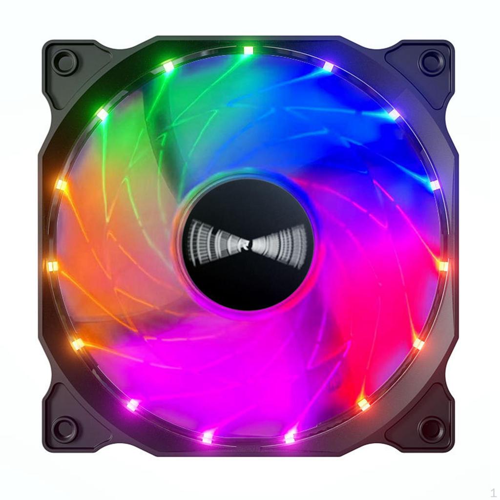 120mm Case Fans PC with Hydraulic Bearing, 4 Soft Silicone Cushion, 15 LED Lamp